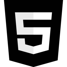 Html5 Without Wordmark Blackwhite Logo Png | Html5 Without Wordmark Blackwhite Logo Vector | Black & White Minimalism | HTML5 Badge | No Wordmark | Pure Icon