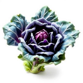 Kale Purple Cute White Background PNG Cutout