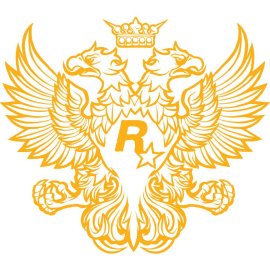 Rockstar Games Eagle Logo Png | Rockstar Games Eagle Logo Vector | Soaring Apex of Interactive Entertainment  |  Gilded Eagle of Gaming Prestige  |  Rockstar Games Eagle