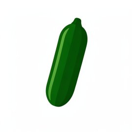 Simple Green Cucumber Flat Vector Transparent PNG Clipart